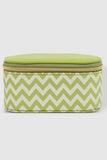 Olive Jewellery Box - Chevron Lime-Louenhide-The Louenhide Olive Chevron Lime Jewellery Box is a sweet oblong accessories box perfect for travel or everyday use. Keep your jewellery safe and secure in Olive Chevron Lime's separate compartments, elasticated pocket, and ring rolls. This affordable jewellery case is versatile and will fit comfortably in your handbag for on-the-go styling! ﻿ Internal Features 2 Ring Rolls, Elastic Slip Pocket, 2 Compartments Internal Lining Faux Suede Nude 100% Lining Closure S