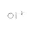 Open circle earring - silver-Ellani-9mm Open circle earring Sterling silver, half WH CZ Comes packaged in gorgeous Ellani packaging-Pash + Evolve