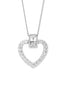 Open heart pendant - silver-Ellani-Heart pendant set with baguette and round cut cubic zirconias. Sterling silver rhodium plated. Comes packaged in gorgeous Ellani packaging-Pash + Evolve