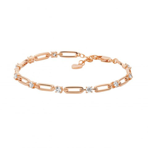 Howlite ball stretch bracelet - rose gold