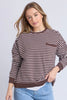 Original stripe crew - coffee/white stripe-Foxwood-Stripes just got a whole lot cooler with the Original Stripe Crew! Featuring yarn-dyed stripes and a front chest pocket, this relaxed-fit crew is perfect for those days when you want to keep it comfy yet stylish. Whether you’re chilling or out and about, this crew is all about that easy, laid-back vibe! Yarn dyed stripe Front chest pocket Relaxed Fit 100% Cotton Model is 176cm and wears size 10-Pash + Evolve