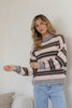 Paige knit - Peach/chocolate-Pash + Evolve-*Round neck *Long sleeve *Super soft & comfy *Peach/Chocolate *65% Acrylic, 35% Wool-Pash + Evolve