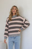 Paige knit - Peach/chocolate-Pash + Evolve-*Round neck *Long sleeve *Super soft & comfy *Peach/Chocolate *65% Acrylic, 35% Wool-Pash + Evolve