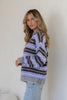 Paige knit - chocolate/lilac-Pash + Evolve-*Round neck *Long sleeve *Super soft & comfy *Lilac/Chocolate *65% Acrylic, 35% Wool-Pash + Evolve