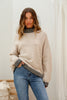 Paige knit - latte-Pash + Evolve-*Contrast blanket stitching *Long sleeve *High neck *65% Acrylic, 35% Wool-Pash + Evolve