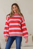 Paige knit - red/pink-Pash + Evolve-*Round neck *Long sleeve *Super soft & comfy *Red/Pink *65% Acrylic, 35% Wool-Pash + Evolve