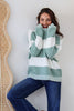 Paige stripe knit - sage-Pash + Evolve-*Round neck *Long sleeve *Super soft & comfy *Sage/ivory stripe *65% Acrylic, 35% Wool-Pash + Evolve