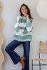 Paige stripe knit - sage-Pash + Evolve-*Round neck *Long sleeve *Super soft & comfy *Sage/ivory stripe *65% Acrylic, 35% Wool-Pash + Evolve