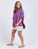Palermo Stripe Shirt - pink/blue-Elm-Our new favourite shirt! featuring a classic button through front this is the ideal shirt to wear open atop your shorts or swimwear, or button up and tuck in for a stylish put together look. Collar with buttons to waist Yarn dye stripe Midi length Linen Viscose Model is 171cm and wears Size 10-Pash + Evolve