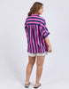 Palermo Stripe Shirt - pink/blue-Elm-Our new favourite shirt! featuring a classic button through front this is the ideal shirt to wear open atop your shorts or swimwear, or button up and tuck in for a stylish put together look. Collar with buttons to waist Yarn dye stripe Midi length Linen Viscose Model is 171cm and wears Size 10-Pash + Evolve
