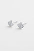 Paloma stud - silver-Zarla-A delicate stud with a softly sculpted shell-inspired form. Small yet light-catching, it brings a cool, luminous feel with a subtle coastal edge. Effortless, feminine, and easy to wear. *Rhodium Plated Solid Brass Base *Water proof: Can be worn in the ocean or pool-Pash + Evolve