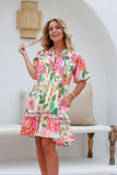 Paradise dress - floral-Pash + Evolve-This gorgeous paradise dress is the perfect easy to wear dress for your Summer wardrobe. Great for any occasion, dress up or wear casually. Featuring a gorgeous floral print and elasticated short sleeves. *3/4 sleeves *Gorgeous floral print *Elasticated cuff *Trim detailing *Just above knee length *Button front *Bottom of dress lined *100% Cotton-Pash + Evolve