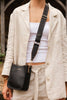 Parker Phone Crossbody Bag - Black-Louenhide-The Louenhide Parker Black Phone Crossbody Bag effortlessly combines an elevated aesthetic with everyday functionality. Whether you are heading to the office, running errands or meeting friends for coffee, this minimalistic phone bag will be your new go-to. Parker Black features an on-trend and modern portrait bag silhouette, enhanced by the contrasting stitch details in two classic colourways. Elevate your style with the adjustable webbing guitar strap or keep 