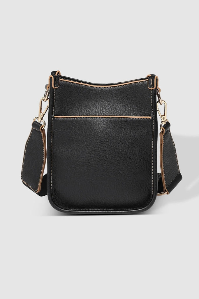 Parker Phone Crossbody Bag - Black-Louenhide-The Louenhide Parker Black Phone Crossbody Bag effortlessly combines an elevated aesthetic with everyday functionality. Whether you are heading to the office, running errands or meeting friends for coffee, this minimalistic phone bag will be your new go-to. Parker Black features an on-trend and modern portrait bag silhouette, enhanced by the contrasting stitch details in two classic colourways. Elevate your style with the adjustable webbing guitar strap or keep 