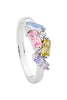 Pastel colour baguette white round CZ ring - Silver-Ellani-Staggered round & baguette pastel colour CZ ring Size 8 SS Comes packaged in gorgeous Ellani packaging-Pash + Evolve