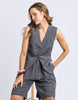 Peyton vest - charcoal-Foxwood-Add a touch of laid-back cool with the Peyton Vest. Crafted from a breezy linen blend, it features a flattering V neckline, three front buttons, and chic faux pockets for effortless style. Perfect for layering and taking your look to the next level. Front placket opening Faux welt pockets Relaxed fit 55% Linen 45% Viscose Model is wearing a size 10-Pash + Evolve