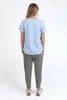 Pima Vee Tee - Dream Blue-Elm-Dubbed as 'everyone's favourite tee' with good merit, the Pima Vee Tee made from pima cotton jersey is a must-have essential piece for your wardrobe. Raw edge detailing on the neckline and sleeve evokes a hint of uniqueness. Everyone's favourite tee Raw Edge Detail on Neckline & Sleeve Vee Neckline Pima Cotton Jersey-Pash + Evolve