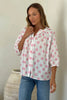 Piper shirt - pink polka dot-Pash + Evolve-*Button down front *white/pink polka dot *Elasticated cuff *Round neck-Pash + Evolve