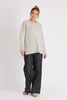 Pocket Front Jumper - Marled Grey-One Ten Willow-Round Neck Long Sleeve Drop Shoulder Straight Hem Side Split Front Patch Pocket Fabrication: 53% Cotton 39% Polyester 5% Wool 3% Elastane-Pash + Evolve