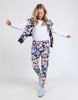 Quincy lounge pant - print-Elm-Exclusive all-over Elm print in stunning pops of floral colour. These 100% cotton lounge pants will uplift your mood and your outfit instantly. The Dressy Tracky Exclusive Elm print Tapered Leg 100% Cotton Model is wearing a size 10-Pash + Evolve