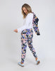 Quincy lounge pant - print-Elm-Exclusive all-over Elm print in stunning pops of floral colour. These 100% cotton lounge pants will uplift your mood and your outfit instantly. The Dressy Tracky Exclusive Elm print Tapered Leg 100% Cotton Model is wearing a size 10-Pash + Evolve