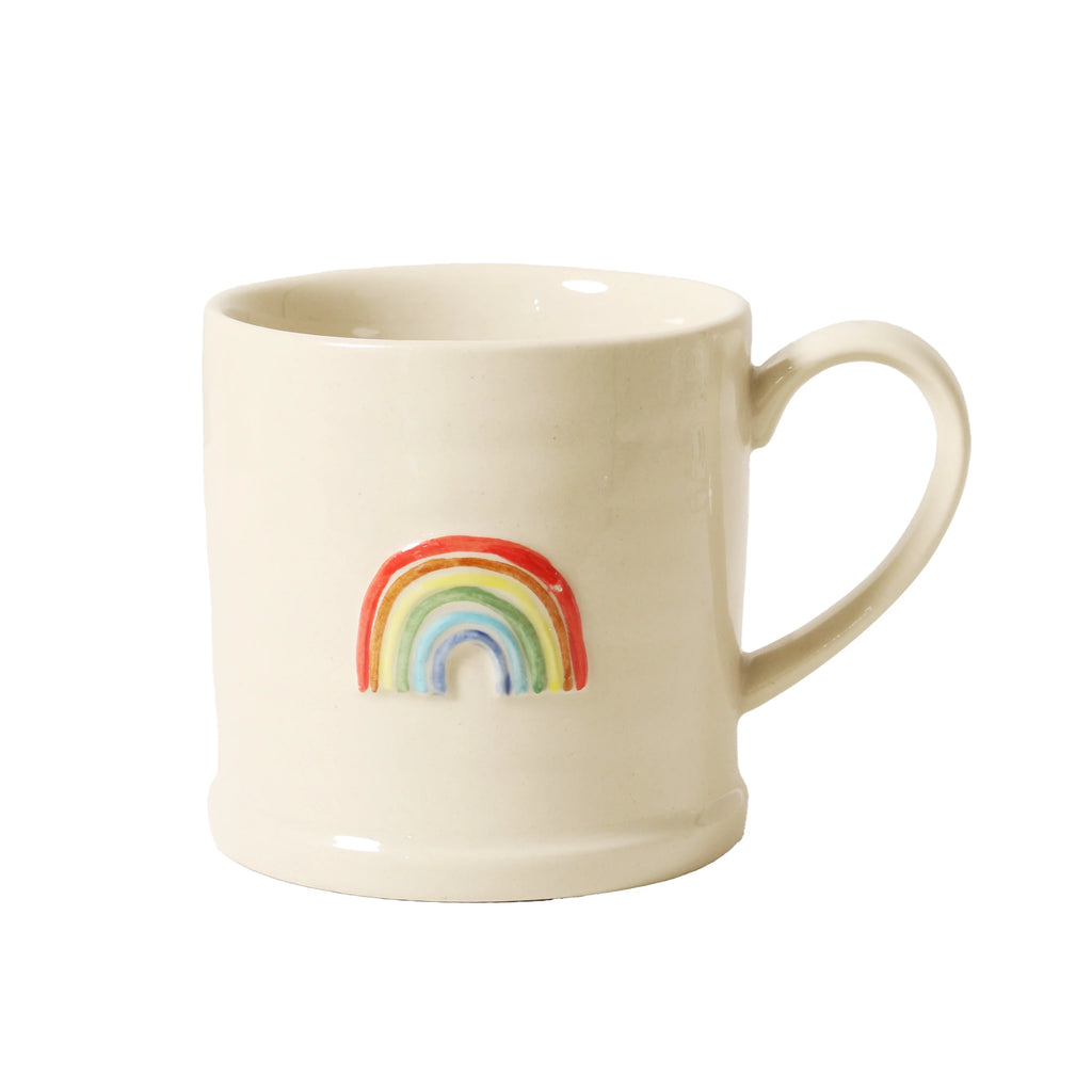 Rainbow mug - large-Robert gordon-Each motif is painted by hand. The mugs are sold individually, finished beautifully with a sweet swing tag, perfect for gift giving. Made from stoneware Microwave and dishwasher safe Hand painted designs 310ML Capacity Designed in Australia-Pash + Evolve