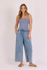 Relaxed pull on jean - mid blue-One Ten Willow-*Wide leg *Elasticated waist *Pockets *Mid blue denim *Drawstring-Pash + Evolve