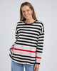 Retreat long sleeve - white/navy-Elm-*Round neckline *Long sleeve *Stripe *Curved hemline *Relaxed fit *100% Cotton Jersey-Pash + Evolve