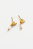 Romy drop earring - gold-Zarla-A softly sculpted gold heart, finished with a delicate pearl drop. This piece brings a sunlit, ocean-inspired feel with a touch of understated elegance. Effortless, feminine, and made for everyday wear. *18K Gold Plated Solid Brass Base *Water proof: Can be worn in the ocean or pool-Pash + Evolve