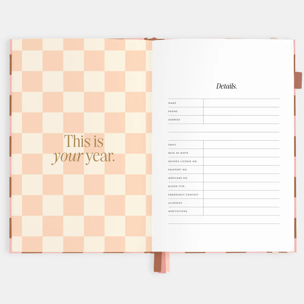 Rose Check - 2026 A5 Vertical Planner-Fox & Fallow-Our best-selling A5 planners are back with a brand new vertical layout and a new planning system designed to simplify your life.At Fox & Fallow we're all about making planning simple. Your planner should de-stress and simplify your life, not make it more rigid or complicated. That's why we've designed a planning system to make things more simple and organised.Say hello to the fresh new cover art and new colourful divider pages for each month so you can star