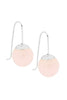 Rose quartz ball drop earring - silver-Ellani-Drop earrings with 12mm rose quartz ball Stainless steel with rose gold IP plating Comes packaged in gorgeous Ellani packaging-Pash + Evolve