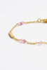 Rosie bracelet - pink-Zarla-A delicate chain bracelet featuring soft pink tones and subtle textured details. Light-catching and feminine, it adds a gentle pop of colour with an effortless, sunlit feel. Perfect for layering or wearing alone for a refined, understated statement. *18K Gold Plated Solid Brass Base *This piece is handmade and not recommended to be worn in water-Pash + Evolve