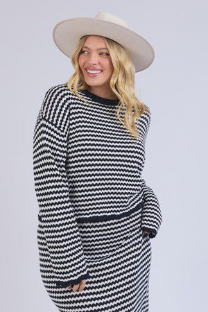 Rosie stripe knit - navy/white-Elm-*Lightweight knit *Scallop detail *Crew neckline *Contrast rib trim *100% Cotton-Pash + Evolve