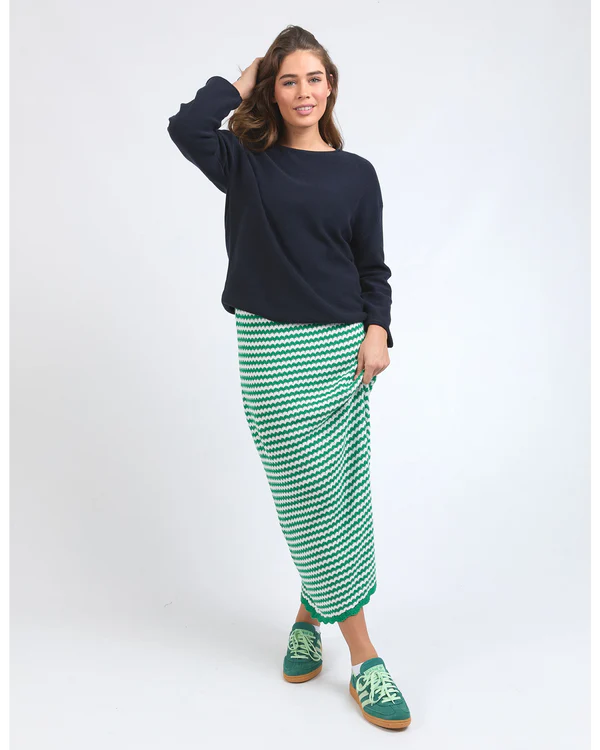 Rosie stripe skirt - pine green/white-Elm-*100% Cotton *Pine green/white stripe-Pash + Evolve