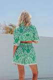 Ruby short - green floral-Pash + Evolve-Our Ruby short is a beautiful short featuring the very much on trend Rik Rak detailing. The perfect short to dress up or wear casually to the beach. Pair back with our Ruby shirt for a very cute matching set. *Elasticated waist *Rik Rak detailing *Green floral *Drawstring *Pockets-Pash + Evolve