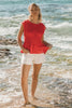 Ruby top - Red-Pash + Evolve-*Round neckline *Sleeveless *Ruching on the front *Rayon/Linen-Pash + Evolve