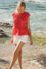 Ruby top - Red-Pash + Evolve-*Round neckline *Sleeveless *Ruching on the front *Rayon/Linen-Pash + Evolve
