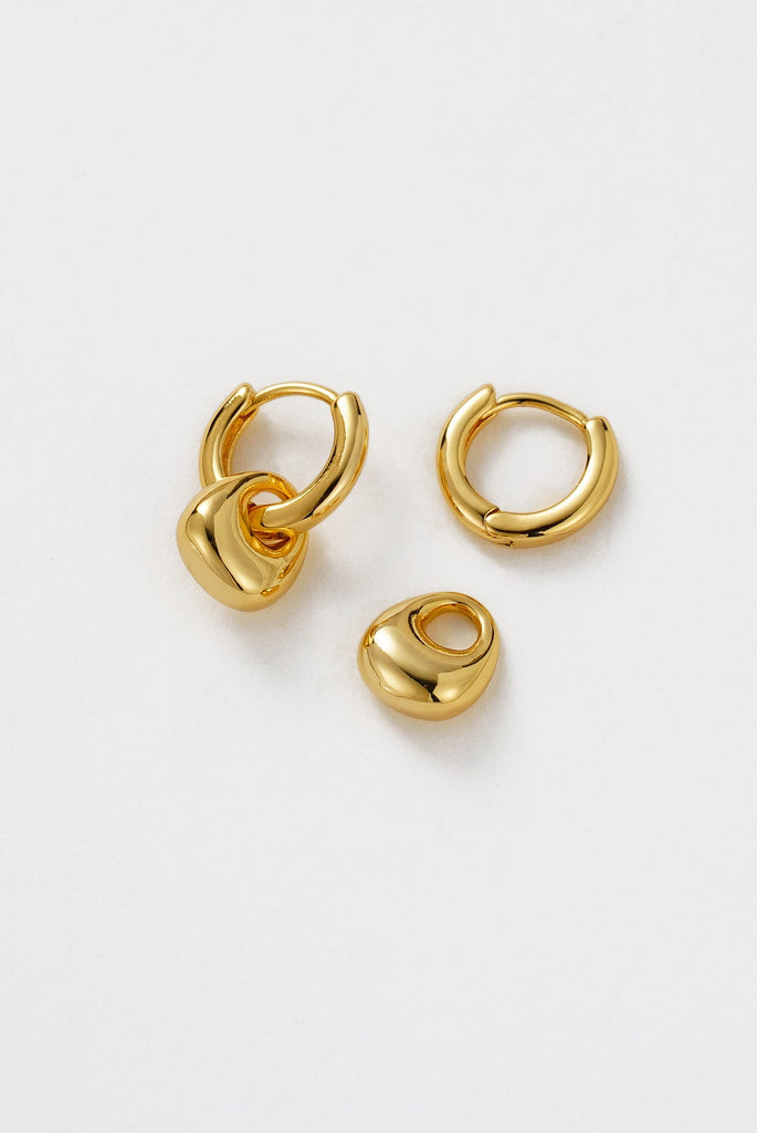 Sadie hoop - gold-Zafino-*Metal: 18K Gold Plated on Brass*Dimensions: 8mm x 15mm*Water Resistant: Splash proof, not recommended to be worn in the ocean or pool-Pash + Evolve