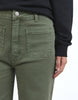 Sarah Wide Leg Jean - Washed Green-Foxwood-A new high-rise jean featuring front patch pockets, a fitted waist and slightly wide leg. Wide leg High rise Front pockets 99% Cotton 1% Elastane Model is 176cm and wears size 10-Pash + Evolve