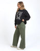 Sarah Wide Leg Jean - Washed Green-Foxwood-A new high-rise jean featuring front patch pockets, a fitted waist and slightly wide leg. Wide leg High rise Front pockets 99% Cotton 1% Elastane Model is 176cm and wears size 10-Pash + Evolve