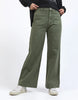 Sarah Wide Leg Jean - Washed Green-Foxwood-A new high-rise jean featuring front patch pockets, a fitted waist and slightly wide leg. Wide leg High rise Front pockets 99% Cotton 1% Elastane Model is 176cm and wears size 10-Pash + Evolve