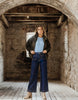 Sarah wide leg jean - indigo denim-Foxwood-A new high-rise jean featuring front patch pockets, a fitted waist and slightly wide leg. Wide leg High rise Front pockets Cotton Elastane Model is 176cm and wears Size 8-10-Pash + Evolve