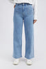 Sarah wide leg jean - light blue-Foxwood-A new high-rise jean featuring front patch pockets, a fitted waist and slightly wide leg. Fixed waist Wide leg fit Front pockets Rigid Denim Model is 176cm and wears Size 8-10-Pash + Evolve