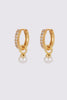 Scarlette hoop - gold-Zafino-Classic with a refined touch, the Scarlette Hoop features a delicate pearl drop that brings softness and elegance to the design. A beautiful piece that transitions effortlessly from day to night 18K Gold Plated Solid Brass Base 11.5mm outer diameter, 8.5mm inner diameter + 18mm total length Splash Proof: Splashes or occasional water contact-Pash + Evolve