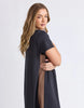 Seattle dress - ink-Foxwood-Slip into the Seattle Tee Dress and instantly up your chill game. With side contrast panels, a relaxed fit, and a midi length that moves with you, this dress is your new partner in crime for everything from coffee runs to weekend hangs. Comfy, cool, and totally effortless - yes please! Side contrast detail Relaxed fit Midi length 52% Polyester, 40% Viscose, 8% Elastane Model is wearing a size 10-Pash + Evolve
