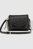 Shania crossbody bag - black-Louenhide-The Louenhide Shania Crossbody Bag is the epitome of elevated style that complements any summer ensemble. Available in a range of timeless summer neutrals, this casual women’s crossbody bag features a subtle woven vegan leather trim that adds a touch of effortless sophistication to your summer capsule wardrobe. With a spacious and organised interior that fits your everyday essentials, you can keep your belongings safe with the magnetic clasp flap closure. With its soft