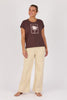 Shell tee - chocolate palm-One Ten Willow-Round Neckline Short Sleeve Straight Front Hem Curved Back Hem-Pash + Evolve