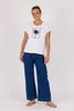 Shell tee - white palm-One Ten Willow-Round Neckline Short Sleeve Straight Front Hem Curved Back Hem-Pash + Evolve