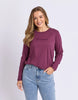 Signature Long Sleeve Tee - Plum-Foxwood-For that classic Foxwood style, the Signature Long Sleeve Tee brings timeless comfort with a fresh update. Featuring a beautifully embroidered front chest design, this long sleeve version offers all the laid-back charm you love. With rolled cuff sleeves and a curved hemline, it’s the perfect blend of easygoing and elevated. Whether you’re layering or wearing it solo, this tee is your new go-to for effortless style. Front chest embroidery Curved Hem Relaxed fit 100% 