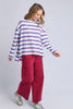 Sigrid long sleeve tee - stripe-elm-*Hi-Low hemline *Blue/burgundy stripe *Round neck *Long sleeve *100% Australian Cotton*Designed in Australia-Pash + Evolve